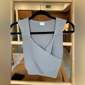 Abercrombie and Fitch LuxeLoft Wrap Top in Taupe, XS